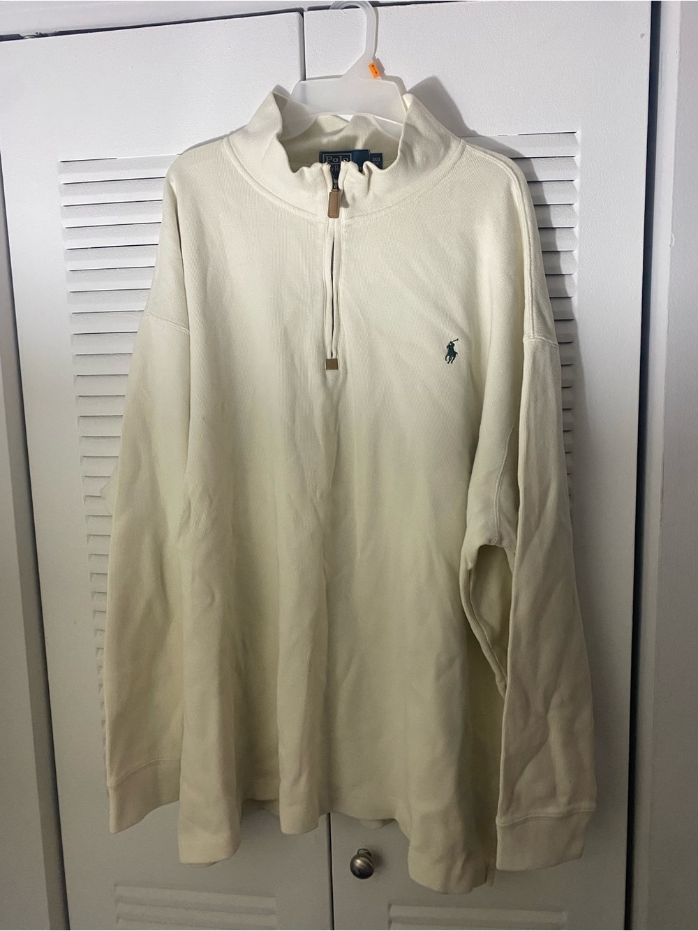Ralph Lauren Cream Half-Zip Sweatshirt with Signature Label